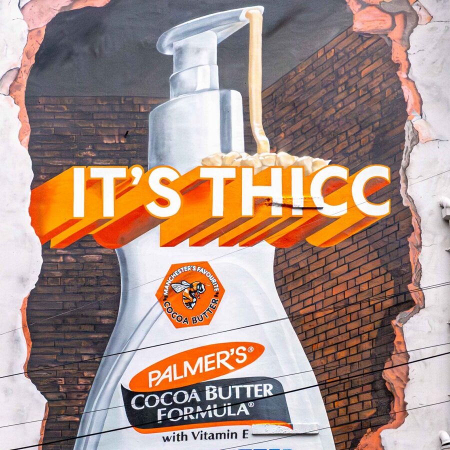 A Palmers mural on a wall in Bixton